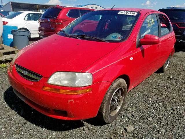 KL1TD52675B495560 - 2005 CHEVROLET AVEO BASE Қызыл фото 2