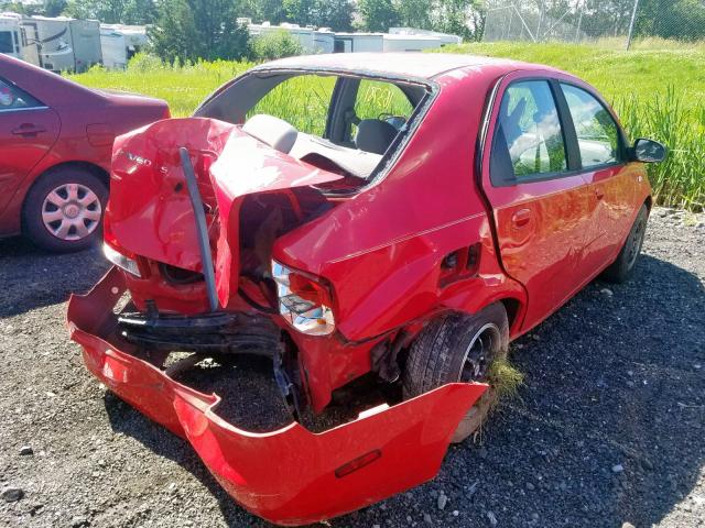 KL1TD52675B495560 - 2005 CHEVROLET AVEO BASE Қызыл фото 4