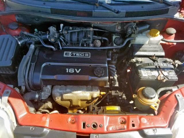KL1TD52675B495560 - 2005 CHEVROLET AVEO BASE Қызыл фото 7