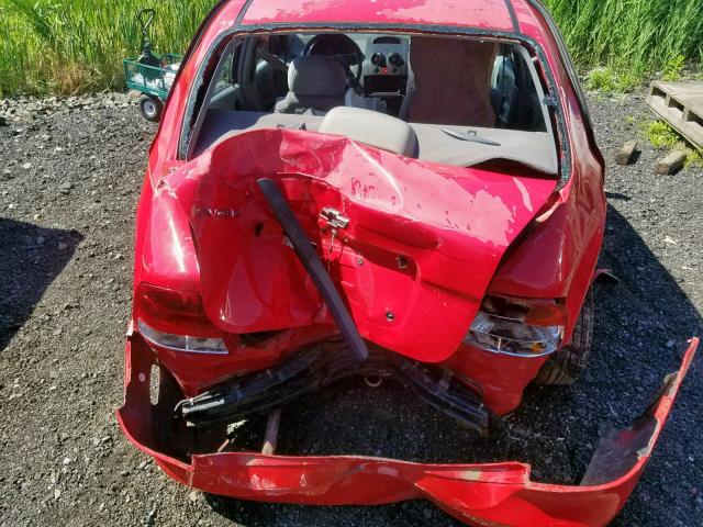 KL1TD52675B495560 - 2005 CHEVROLET AVEO BASE Қызыл фото 9
