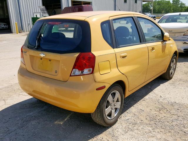KL1TD66607B751945 - 2007 CHEVROLET AVEO BASE Sarı foto 4