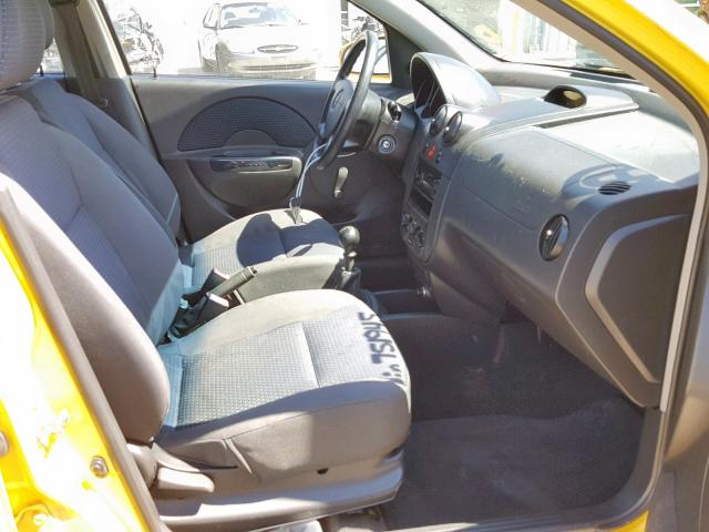 KL1TD66607B751945 - 2007 CHEVROLET AVEO BASE Sarı foto 5