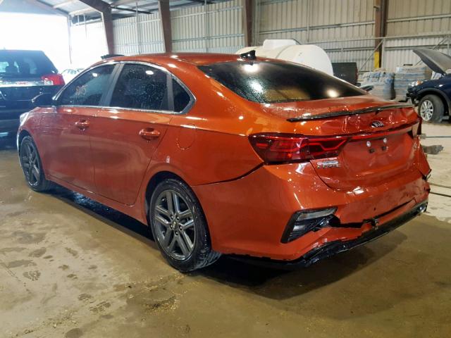 3KPF54AD0KE061220 - 2019 KIA FORTE EX ORANGE photo 3