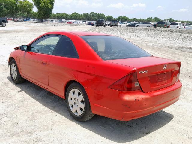 1HGEM22912L086181 - 2002 HONDA CIVIC EX RED photo 3