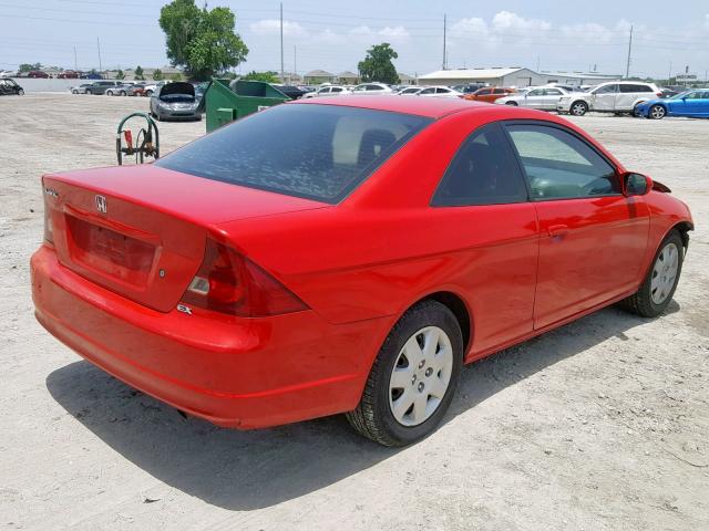 1HGEM22912L086181 - 2002 HONDA CIVIC EX RED photo 4