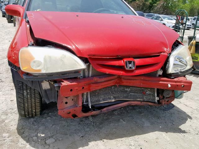 1HGEM22912L086181 - 2002 HONDA CIVIC EX RED photo 9