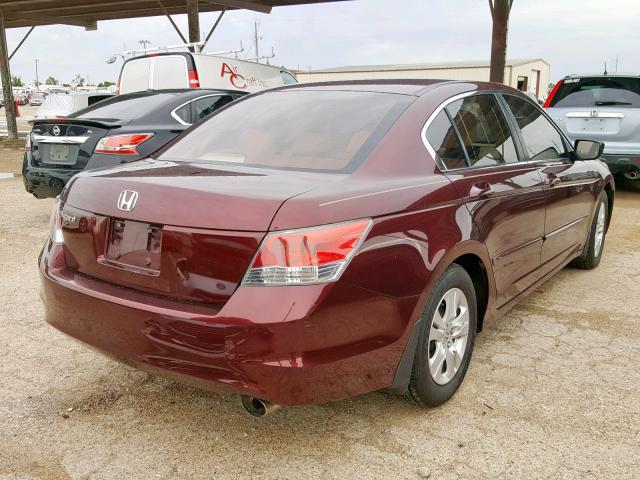 JHMCP26489C008159 - 2009 HONDA ACCORD LXP BURGUNDY photo 4