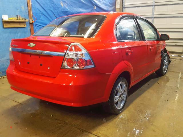 KL1TD5DE1AB076604 - 2010 CHEVROLET AVEO LS RED photo 4