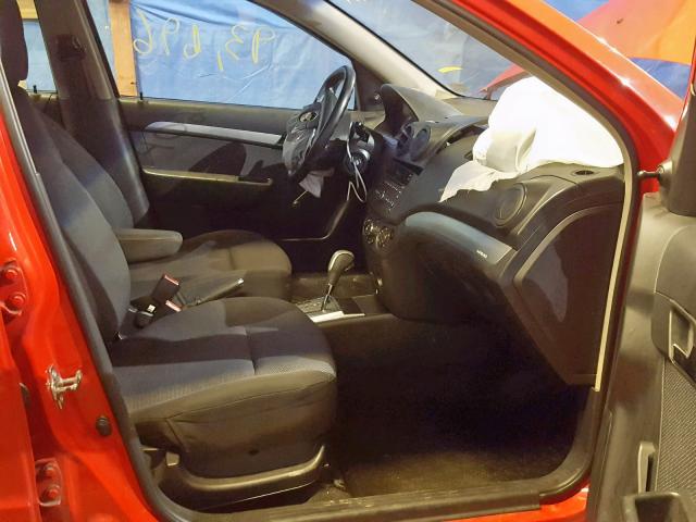 KL1TD5DE1AB076604 - 2010 CHEVROLET AVEO LS RED photo 5