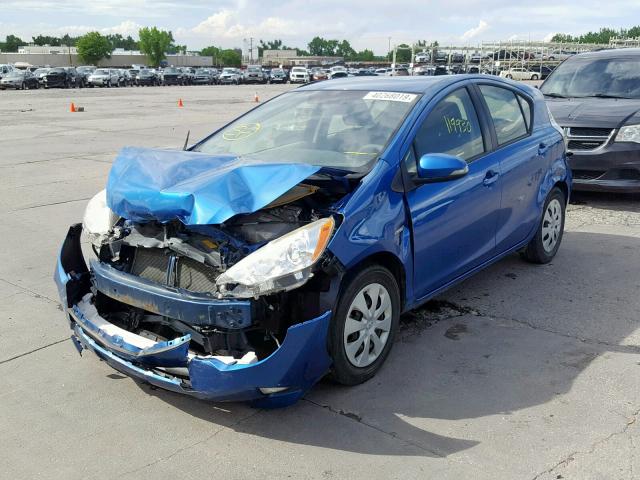 JTDKDTB34D1529909 - 2013 TOYOTA PRIUS C BLUE photo 2