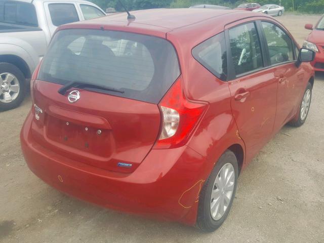 3N1CE2CP0FL390566 - 2015 NISSAN VERSA NOTE RED photo 4