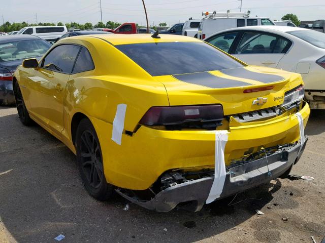 2G1FA1E33E9242559 - 2014 CHEVROLET CAMARO LS YELLOW photo 3