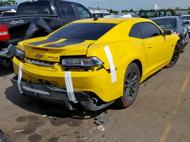 2G1FA1E33E9242559 - 2014 CHEVROLET CAMARO LS YELLOW photo 4