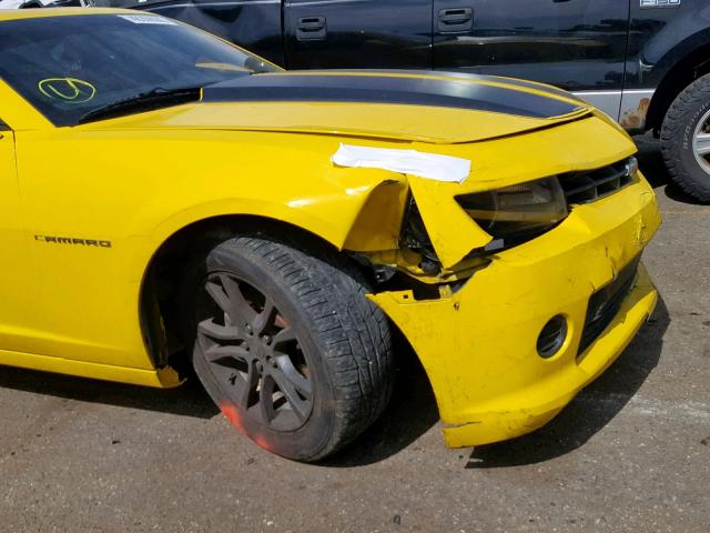 2G1FA1E33E9242559 - 2014 CHEVROLET CAMARO LS YELLOW photo 9