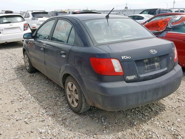 KNADE123666063526 - 2006 KIA RIO BLACK photo 3