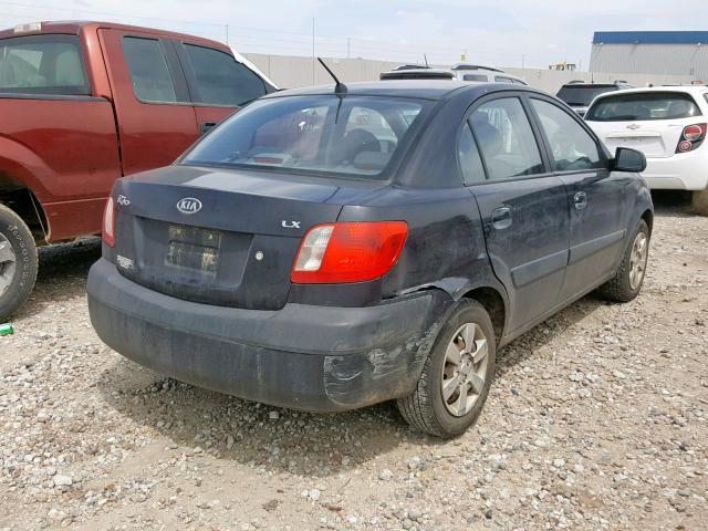 KNADE123666063526 - 2006 KIA RIO BLACK photo 4