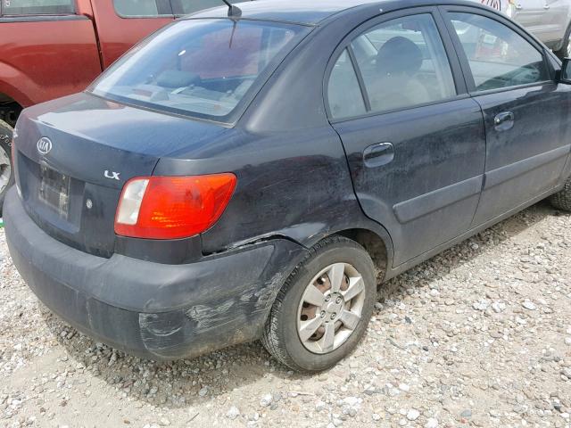 KNADE123666063526 - 2006 KIA RIO BLACK photo 9