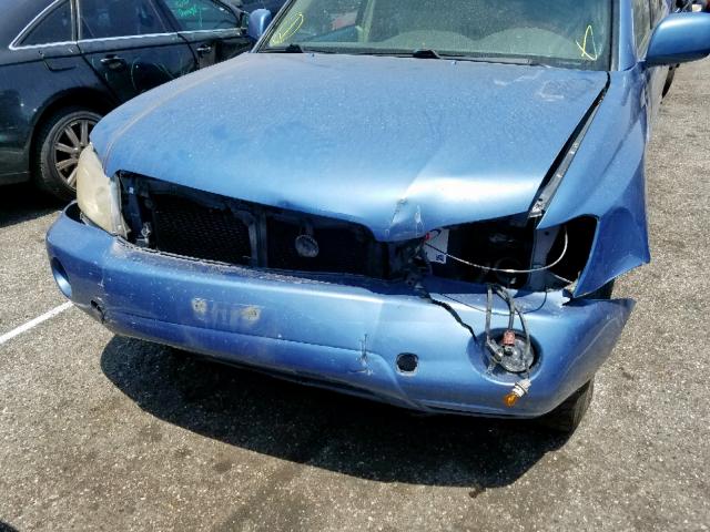 JTEDP21A740008646 - 2004 TOYOTA HIGHLANDER BLUE photo 9