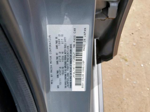 JM1BL1M51C1549247 - 2012 MAZDA 3 S SILVER photo 10