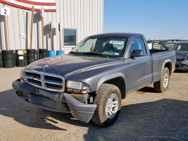 1D7FL16K84S579741 - 2004 DODGE DAKOTA SXT CHARCOAL photo 2