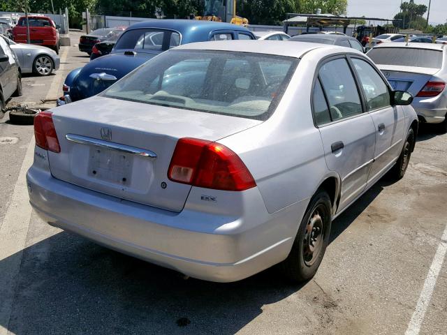 2HGES16142H553644 - 2002 HONDA CIVIC DX SILVER photo 4