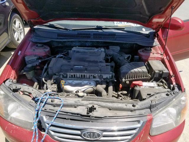 KNAFE221295658400 - 2009 KIA SPECTRA EX RED photo 7