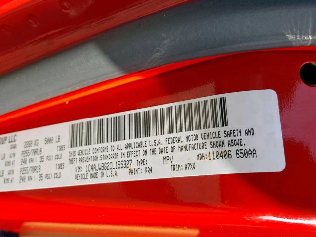 1C4AJWBG2CL155327 - 2012 JEEP WRANGLER S RED photo 10