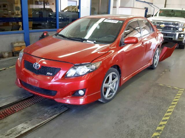 1NXBE40E99Z150946 - 2009 TOYOTA COROLLA XR RED photo 2