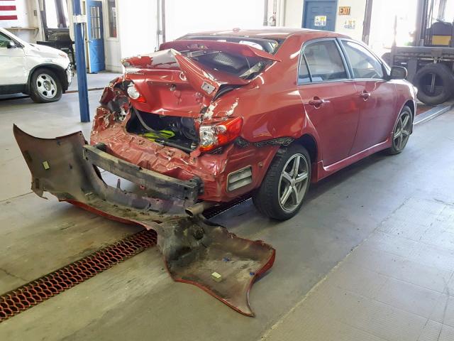 1NXBE40E99Z150946 - 2009 TOYOTA COROLLA XR RED photo 4