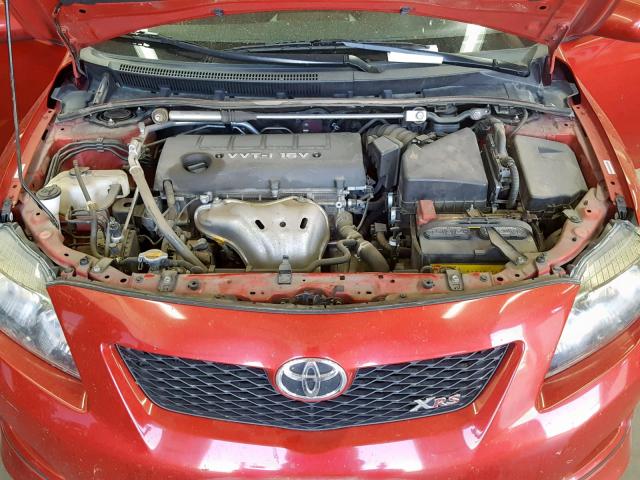 1NXBE40E99Z150946 - 2009 TOYOTA COROLLA XR RED photo 7