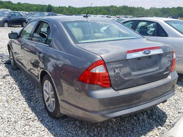 3FAHP0JG2CR160515 - 2012 FORD FUSION SEL GRAY photo 3