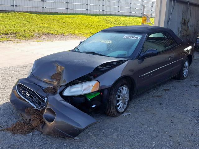 1C3EL55U61N584838 - 2001 CHRYSLER SEBRING LX GRAY photo 2