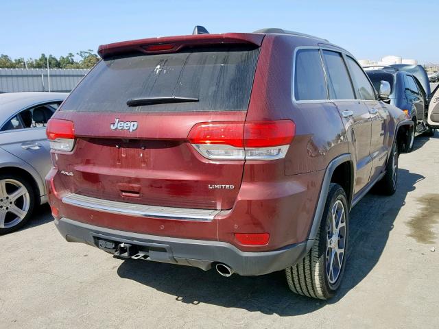 1C4RJFBG4KC642725 - 2019 JEEP GRAND CHER BURGUNDY photo 4