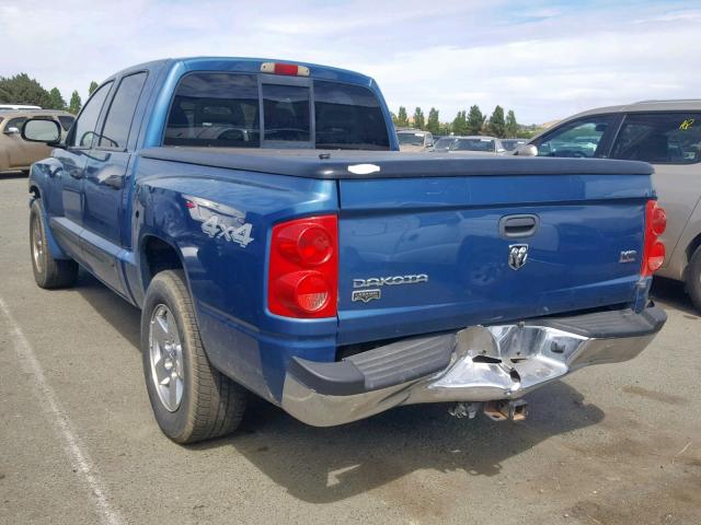 1D7HW58N55S207788 - 2005 DODGE DAKOTA QUA BLUE photo 3