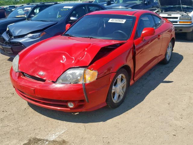 KMHHM65D44U105270 - 2004 HYUNDAI TIBURON RED photo 2