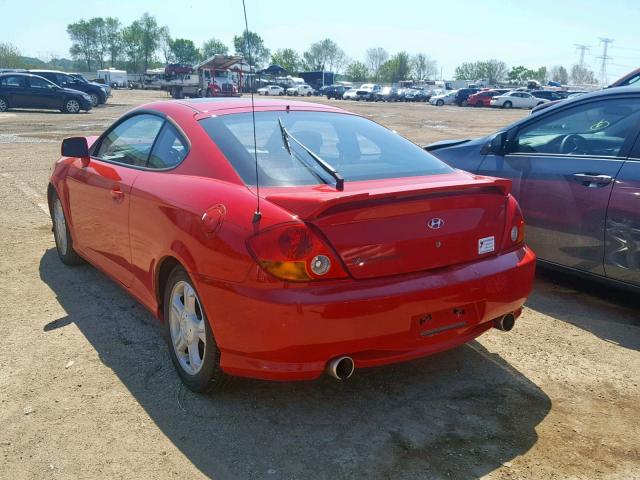 KMHHM65D44U105270 - 2004 HYUNDAI TIBURON RED photo 3