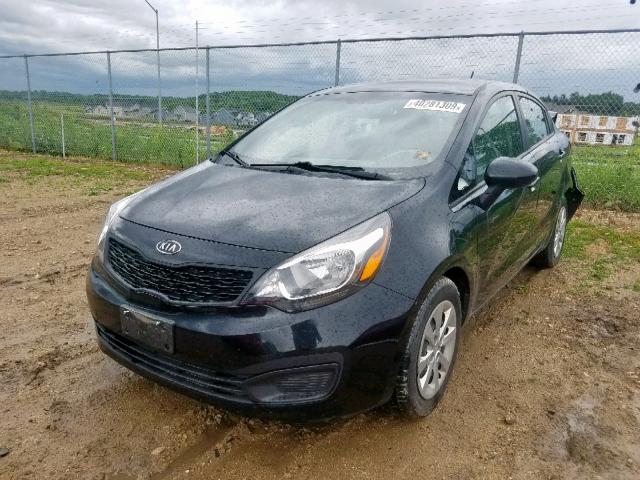 KNADM4A33D6109445 - 2013 KIA RIO LX BLACK photo 2