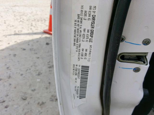 1C3CDFBA8DD322477 - 2013 DODGE DART SXT WHITE photo 10