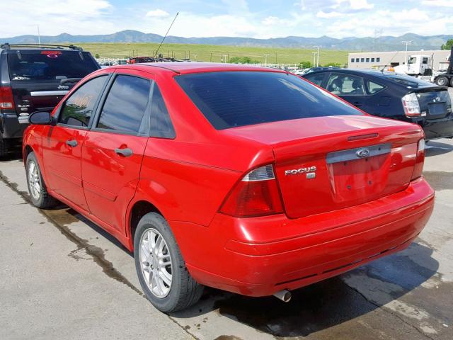 1FAFP34N27W250236 - 2007 FORD FOCUS ZX4 RED photo 3