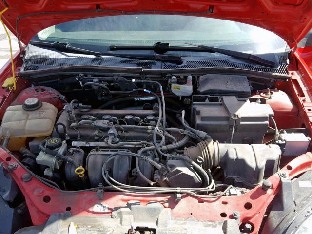 1FAFP34N27W250236 - 2007 FORD FOCUS ZX4 RED photo 7