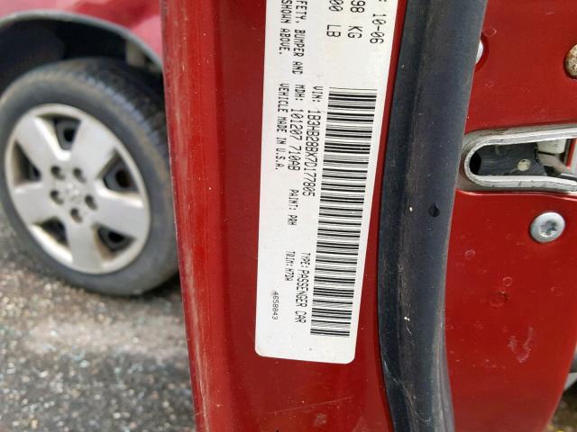 1B3HB28BX7D177805 - 2007 DODGE CALIBER RED photo 10