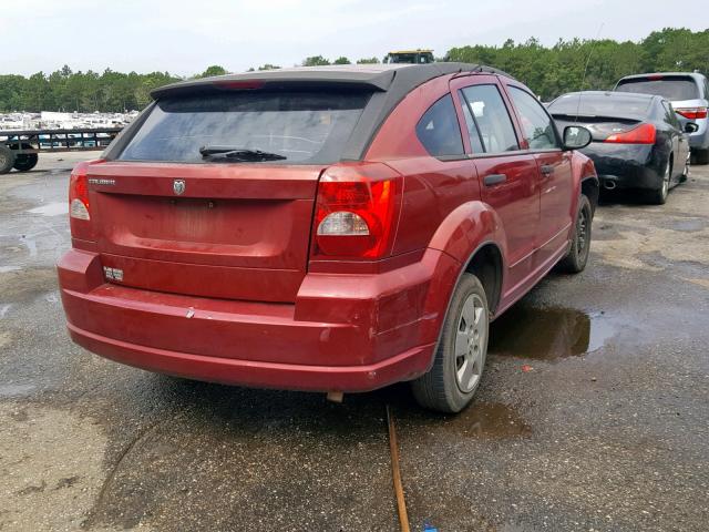 1B3HB28BX7D177805 - 2007 DODGE CALIBER RED photo 4