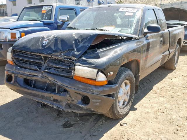 1B7GL23Y1VS260017 - 1997 DODGE DAKOTA BLACK photo 2