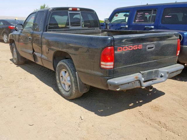 1B7GL23Y1VS260017 - 1997 DODGE DAKOTA BLACK photo 3