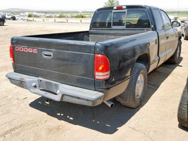 1B7GL23Y1VS260017 - 1997 DODGE DAKOTA BLACK photo 4