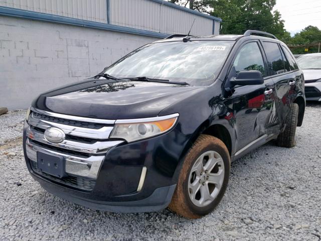 2FMDK4JC2BBB57845 - 2011 FORD EDGE SEL BLACK photo 2