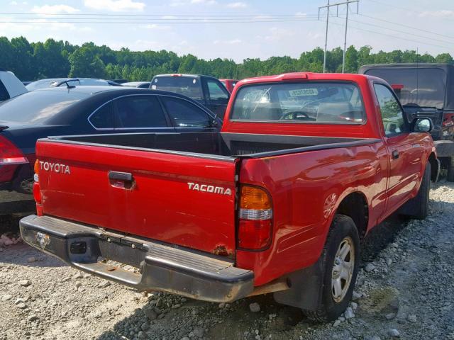 5TENL42N33Z151013 - 2003 TOYOTA TACOMA RED photo 4