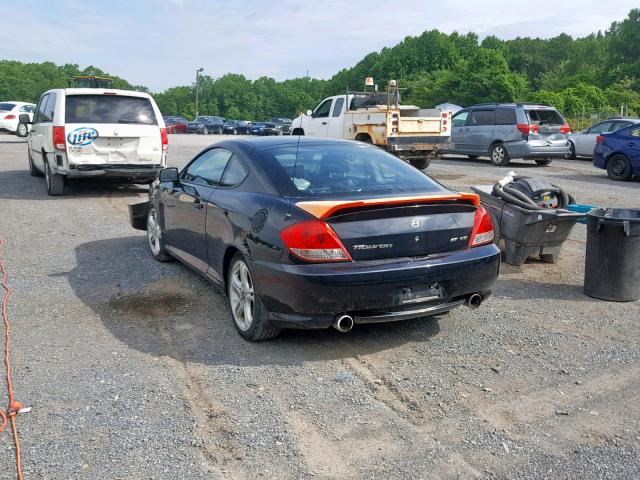 KMHHN65F06U224306 - 2006 HYUNDAI TIBURON GT BLACK photo 3