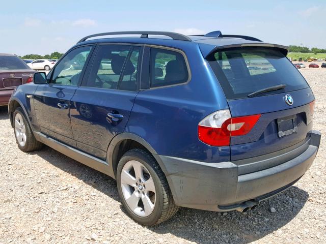 WBXPA93494WC30126 - 2004 BMW X3 3.0I BLUE photo 3