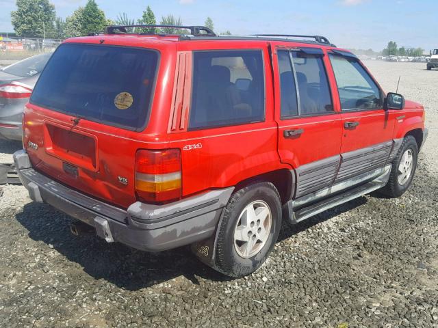 1J4GZ58Y7RC101392 - 1994 JEEP GRAND CHER RED photo 4